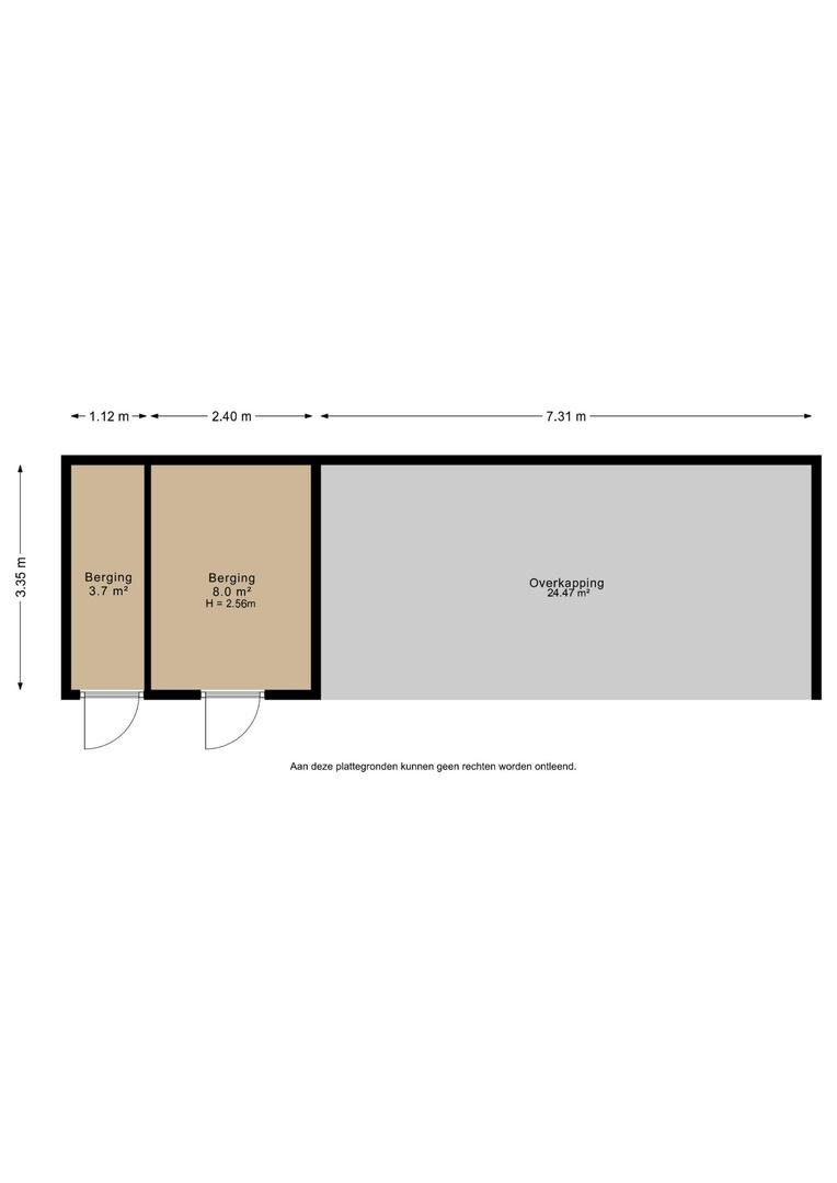 Berging met overkapping